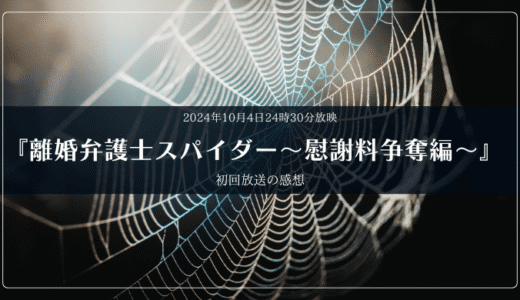 やっぱり主役は婚姻費用でしょ！【離婚弁護士スパイダー初回放送の感想】